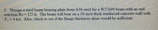 design a steel beam bearing plate