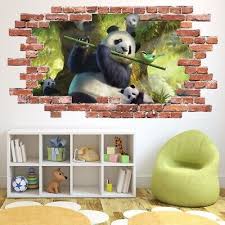 Red Brick 3d Hole In The Wall Sticker