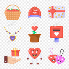 Set Of Romantic Valentine S Flat Icons
