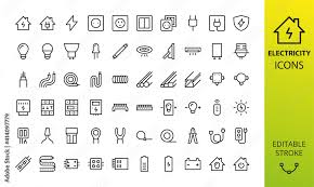 Electricity Isolated Icon Set Set Of