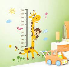 Giraffe And Monkey Height Chart Wall