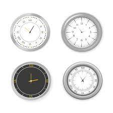 Office Clock Icon Set Vector