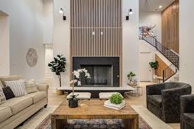 Slat Fireplace Design A White Oak Slat
