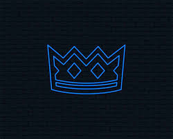 Neon Light Crown Sign Icon King Hat