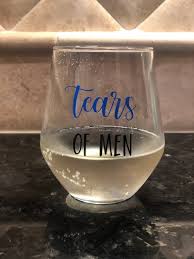 Tears Of Men Stemless Wine Glass Funny