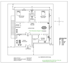 2bhk Residential Building Line Plan
