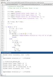 Bisection Method Matlab Code Colaboratory