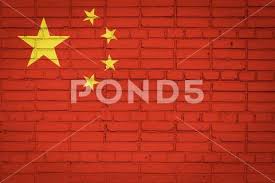 National Flag Of China Depicting In
