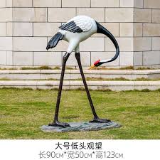 Garden Crane Statues Resin Modern