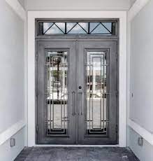 Coated Wrought Iron Door For Home