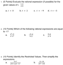 Evaluate The Rational Expression