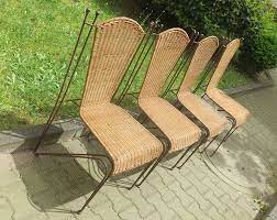 Rattan And Iron Garden Chairs By