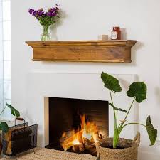 48 In W Floating Vintage Wood Fireplace Mantel Cap Wall Shelf Beam Easy Mount Vintage Ash