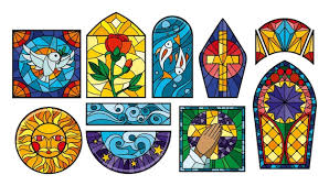 Stained Glass Mosaic Windows Set