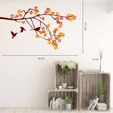 Living Room Branch Orange Wall Sticker