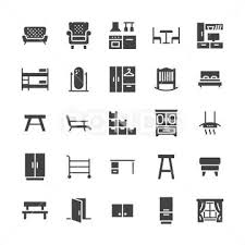 Furniture Vector Flat Glyph Icons