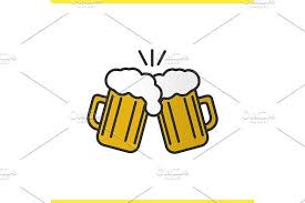 Toasting Beer Glasses Icon Vector