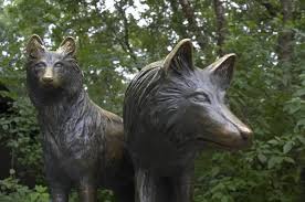 Wolf Sculpture Stock Photos Royalty