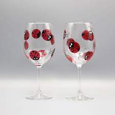 Ladybug Wine Glasses Set Of Two