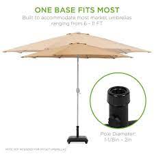 Best Choice S 81lb Heavy Duty Patio Square Concrete Rolling Umbrella Base Stand With Locking Wheels Handles Black