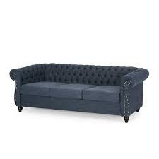 Parksley Tufted Chesterfield Fabric 3 Seater Sofa
