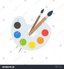 Color Palette And Paint Brush Artist