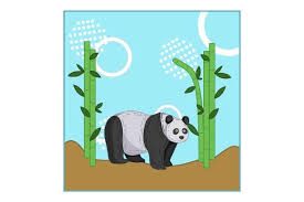 Icon Cute Panda In Bamboo Forest