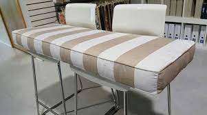 Neutral Sunbrella Striped Seat Cushions