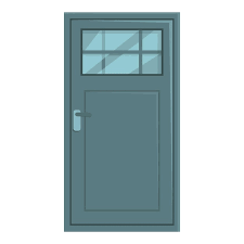 Premium Vector Wood Door Icon Cartoon
