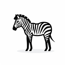 Minimalistic Zebra Outline Icon 2d