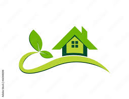 Green House Logo Real Estate Symbol