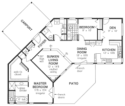 Plan 58635 One Story Style With 3 Bed