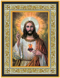 Sacred Heart Of Framed Icon With