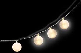 White Woven Ball Led String Lights