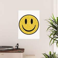 Glitter Smiley Face Poster By Ajmoon