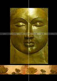 Buddha Face Pannel Metal Icon Statues
