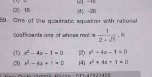 One Of The Quadratic Equation With