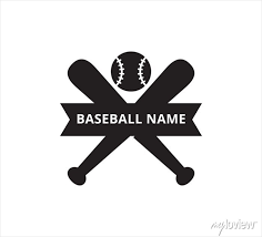 Crossed Baseball Bat Ribbon Banner Name