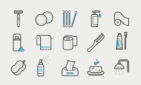 Bathroom Accessories Vector Art Icons