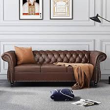 Avzear Leather Sofa 3 Seater Classic