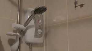 Running Shower In A Bathroom Stock