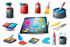 Art Drawing Painting 3d Icon Set Tools