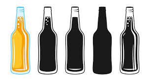 Beer Glass Bottle Sign Set Retro Design