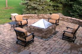 Paver Patio With Fire Pit And Seat Wall