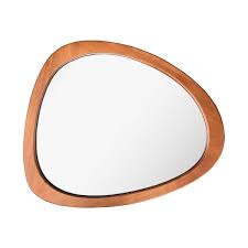 Wood Brown Satin Wall Mirror