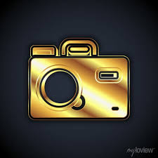 Gold Photo Icon Isolated On