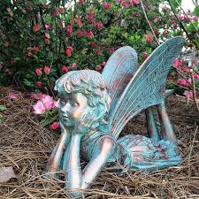 Homestyles Dreamer Fairy 99010 Large Lying Statue Bronze Patina