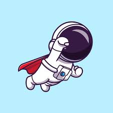 Hand Drawn Cartoon Astronaut Svg Flying