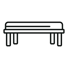 Park Bench Top View Vector Art Icons