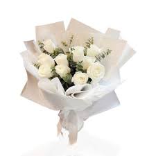 Bouquet Of White Roses Choiceflowersuae